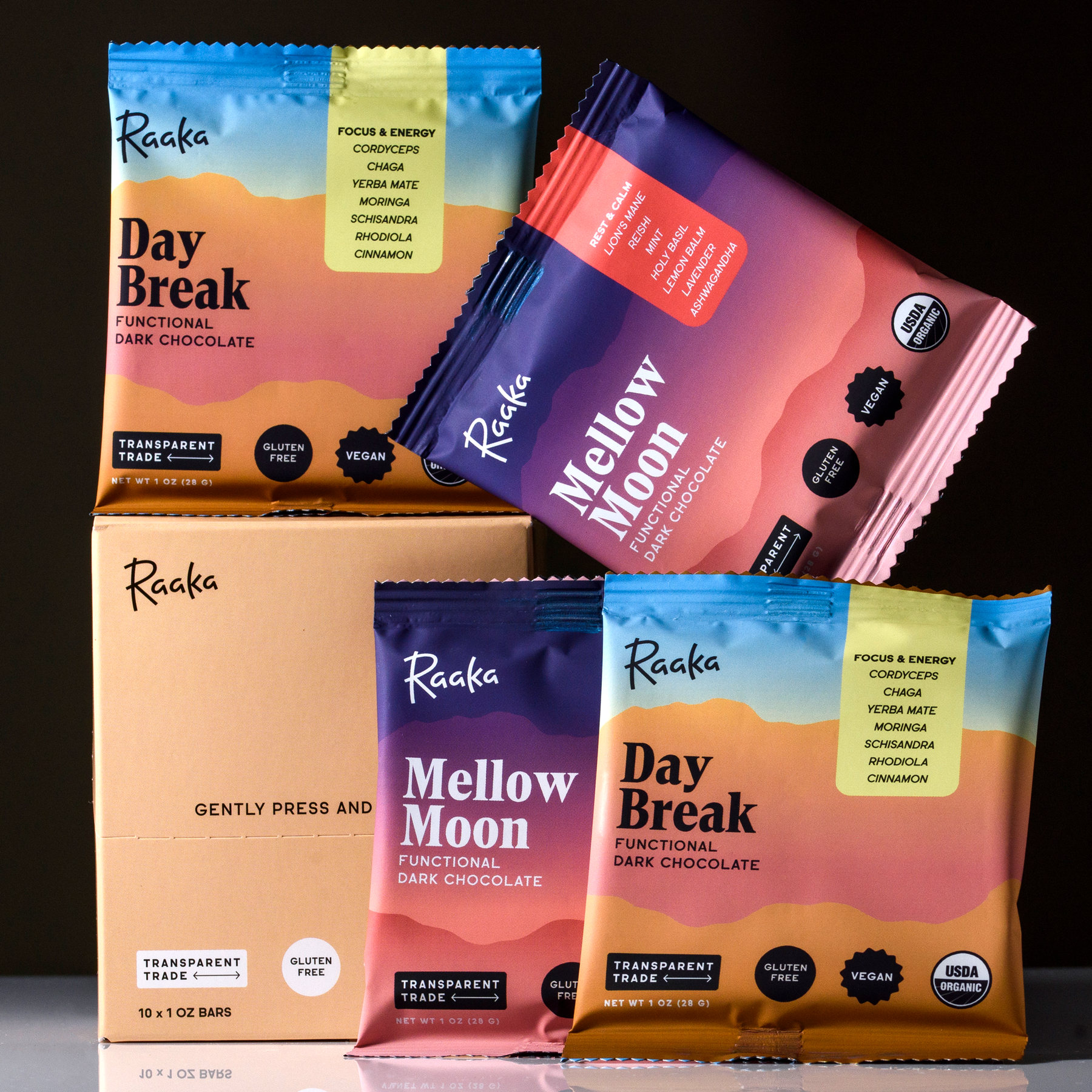 Functional Dark Chocolate Mixed Box of 10 - Rosy Workshop Box Assortment